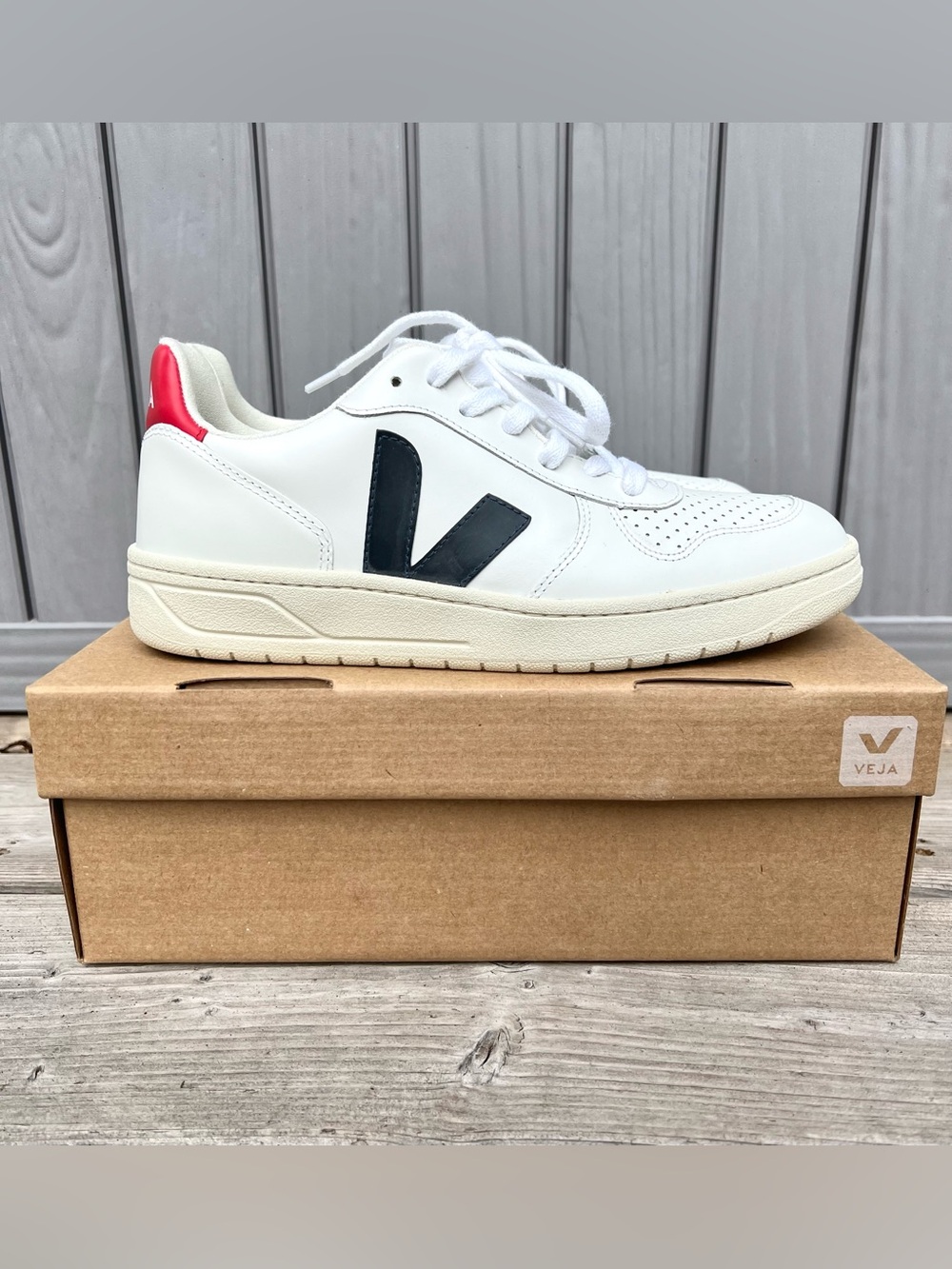 Veja V-10 Nautico Perkin White Leather Sneaker